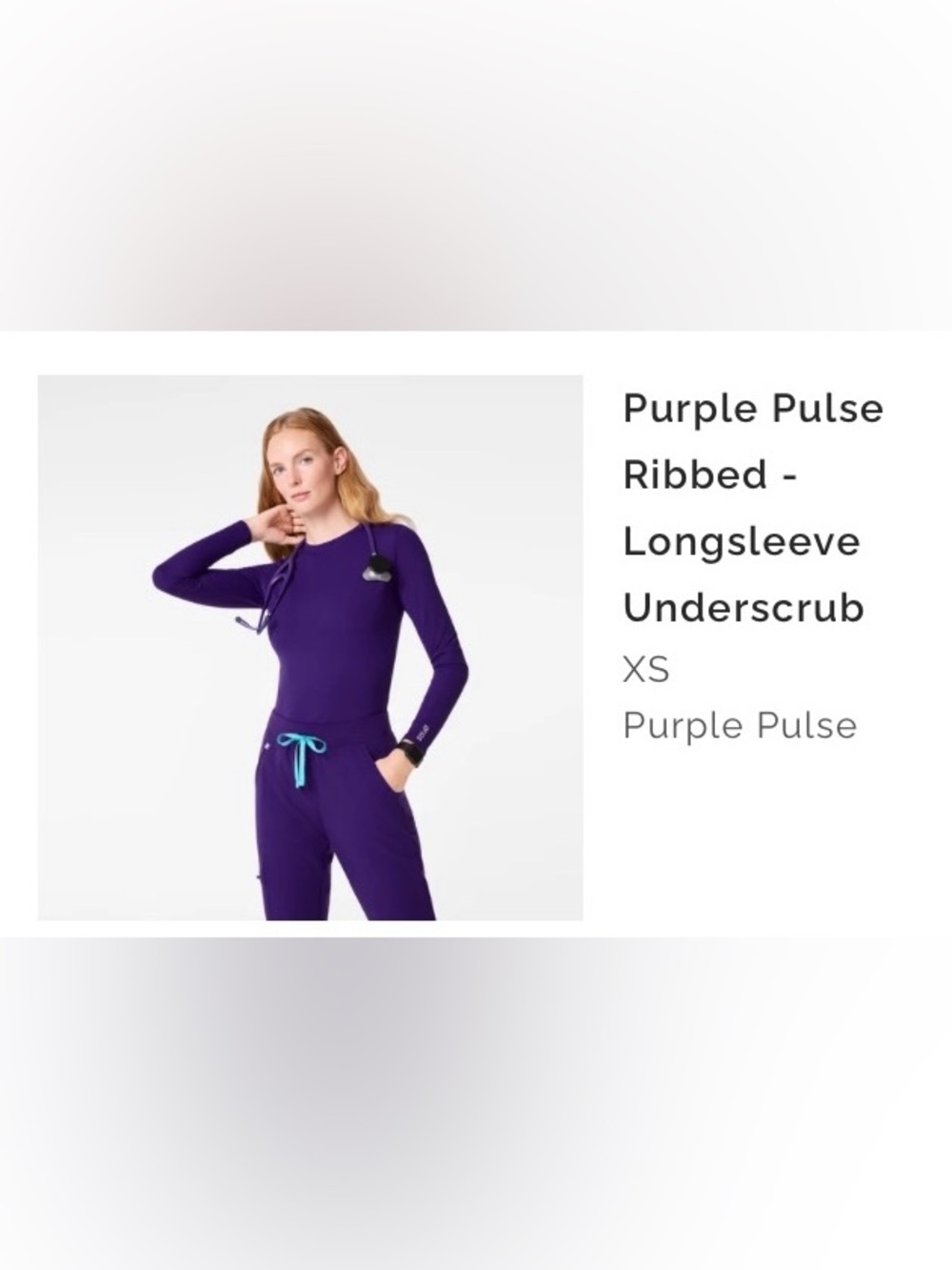 Figs Purple long sleeve underscrub